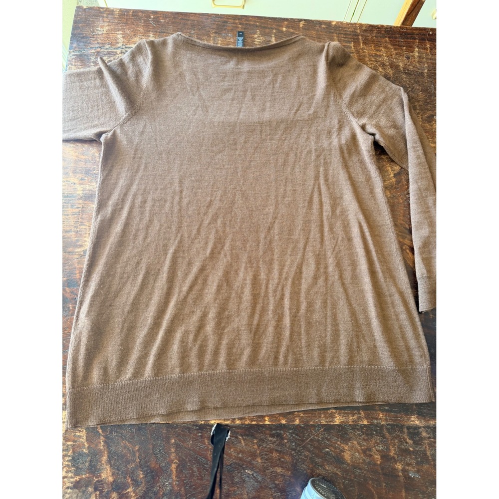 Eileen Fisher Sweater S Brown Good Merino Wool Boat Neck Minimalist Academia - Picture 12 of 13